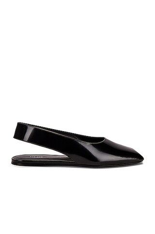 The Row Sharp Flat Sandals in Black | FWRD 