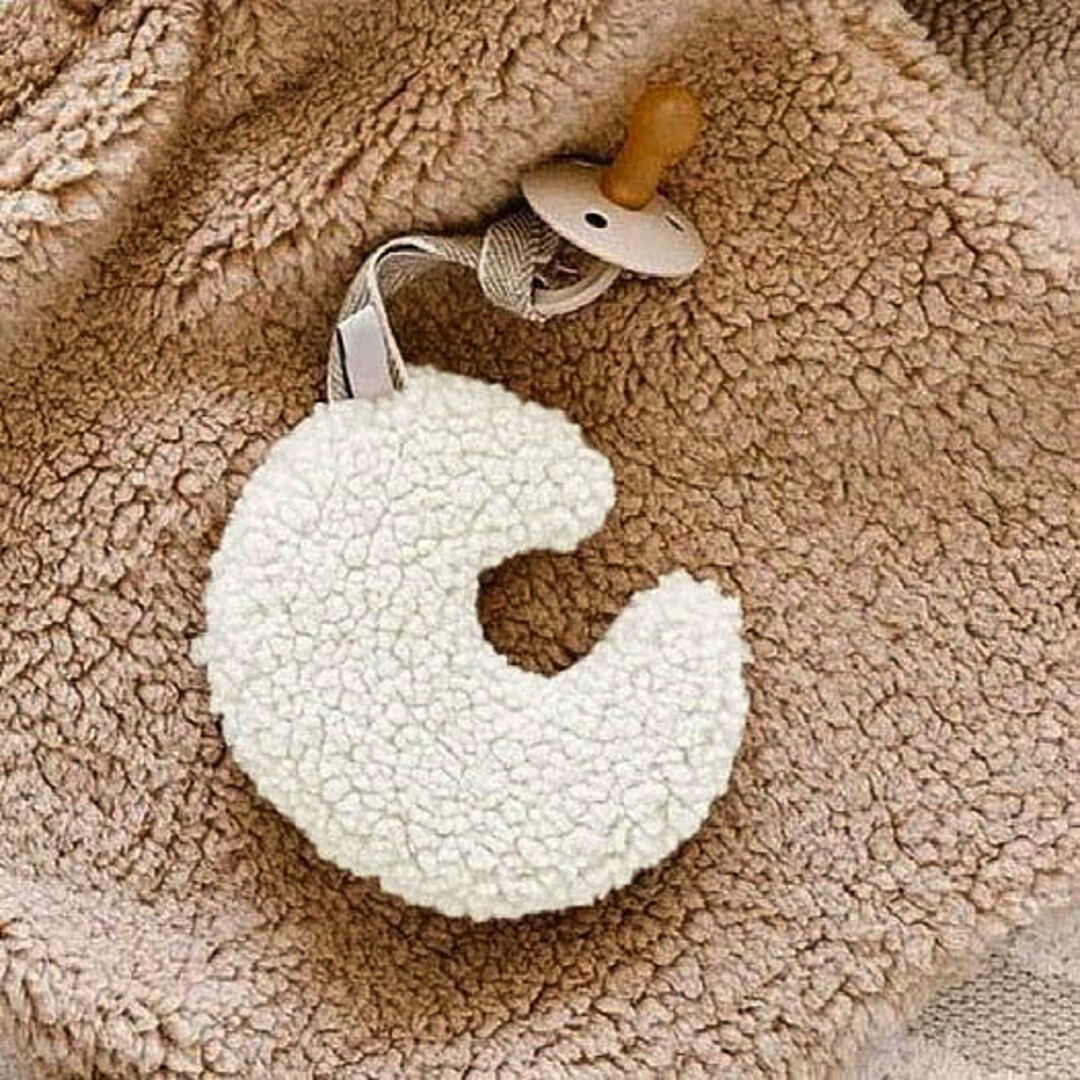 Cream Teddy moon pacifier, Moon pacifier holder, Pacifier holder, Moon Paci holder, infant paci h... | Etsy (US)