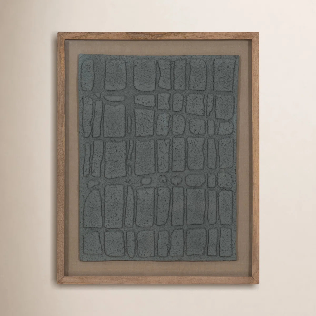 Framed Wall Art Paper Mache & Wood Geometric Textured Design for Living Room, Bedroom, or Office ... | Wayfair North America