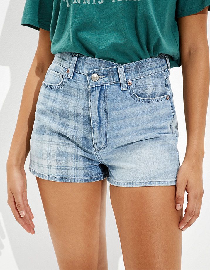 AE Crossover Highest Waist Denim Mom Shorts | American Eagle Outfitters (US & CA)