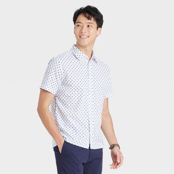 Men's Standard Fit Textured Short Sleeve Button-Down Shirt - Goodfellow & Co™ | Target