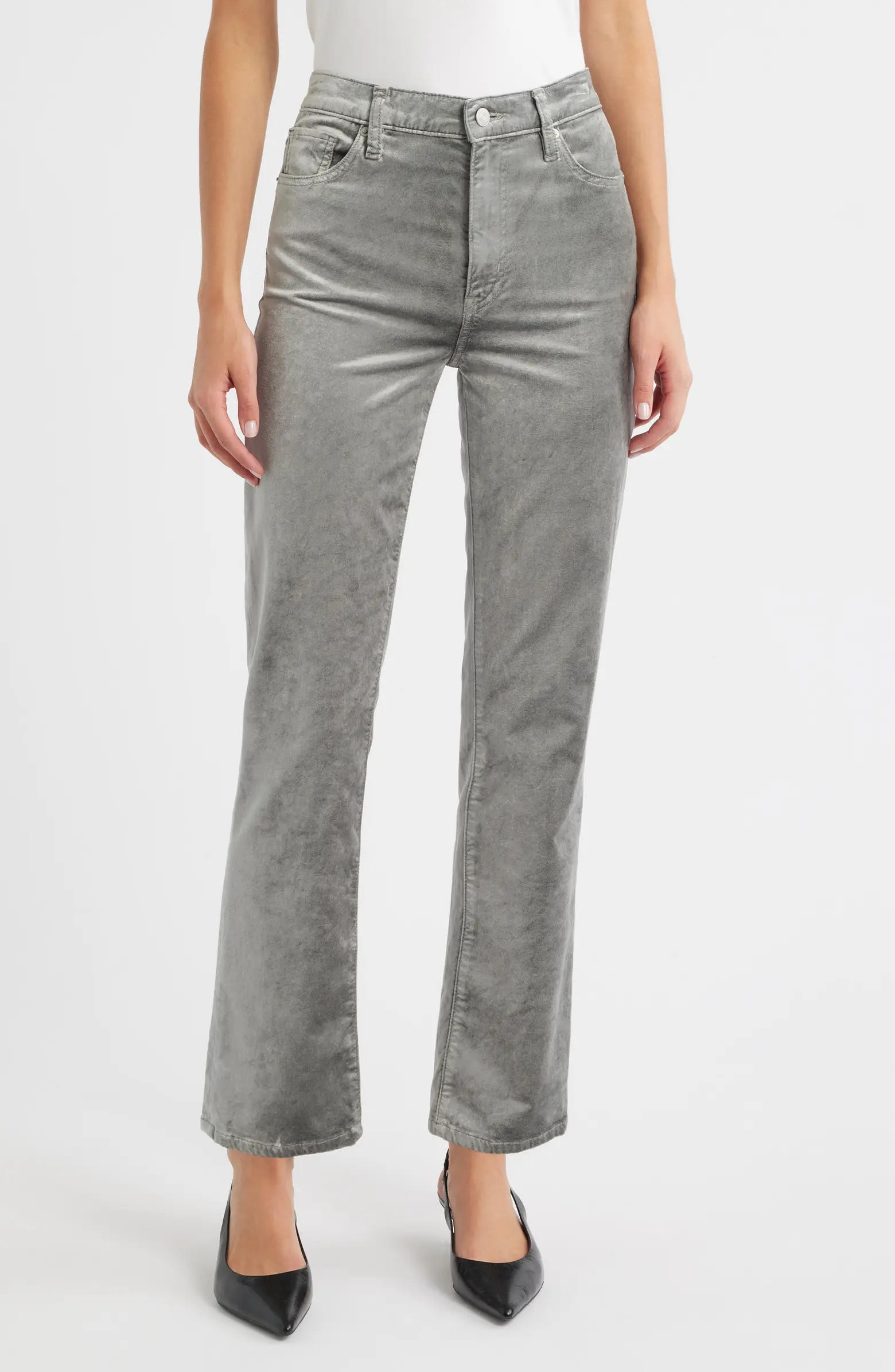 Le Sleek Velvet Ankle Straight Leg Pants | Nordstrom