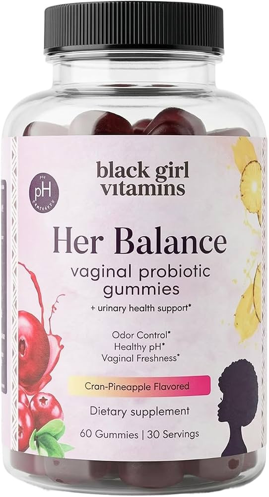 Black Girl Vitamins Her Balance Vaginal Probiotic Gummies \u2013 pH Balance & Odor Support, Femin... | Amazon (US)