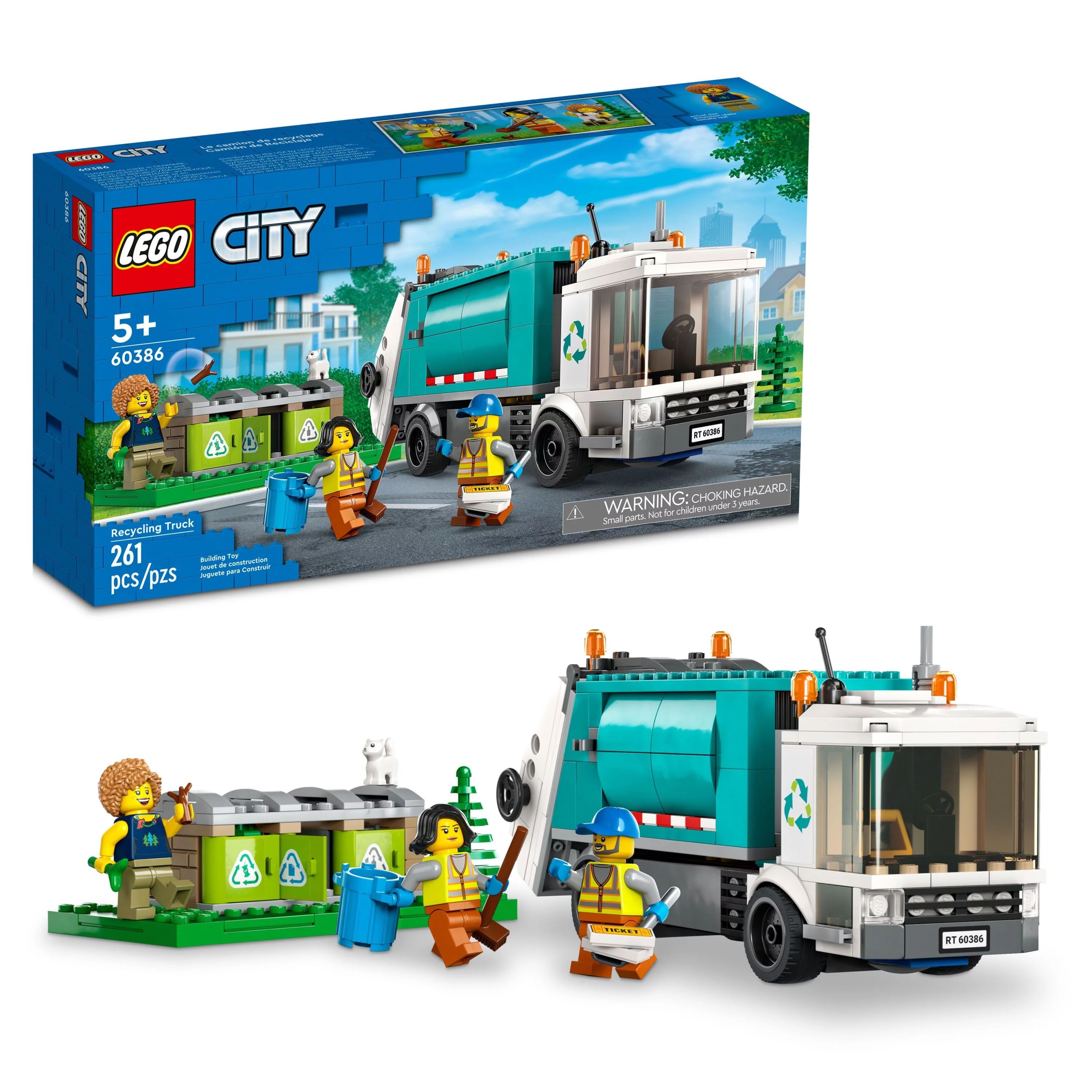 LEGO City Recycling Truck 60386, Toy Vehicle Set with 3 Sorting Bins, Gift Idea for Kids 5 Plus Y... | Walmart (US)