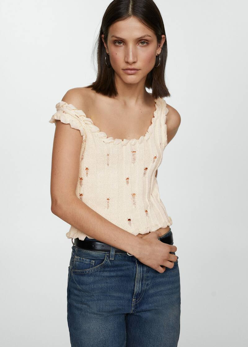 Suche: Strick top mit zierrisse (1) | Mango Deutschland | MANGO (DE)