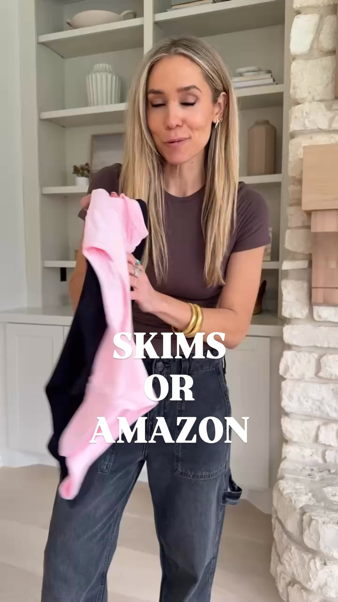 Skins or Amazon double lined tee shirt. It looks identical to the bodysuit, but doesn’t have the clasp. 

Wearing size s/ my tts

#LTKdayinmylife #LTKgrwm #LTKmomlife