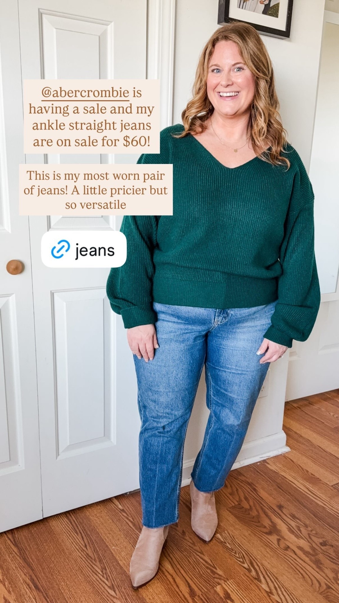 @abercrombie is having a sale and my ankle straight jeans are on sale for $60! This is my most worn pair of jeans! A little pricier but so versatile