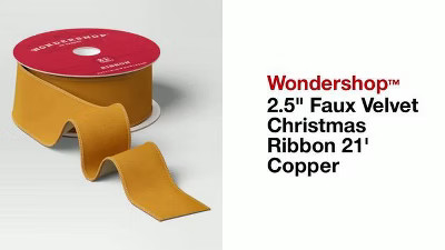 2.5" Faux Velvet Christmas Ribbon 21' Copper - Wondershop™ | Target