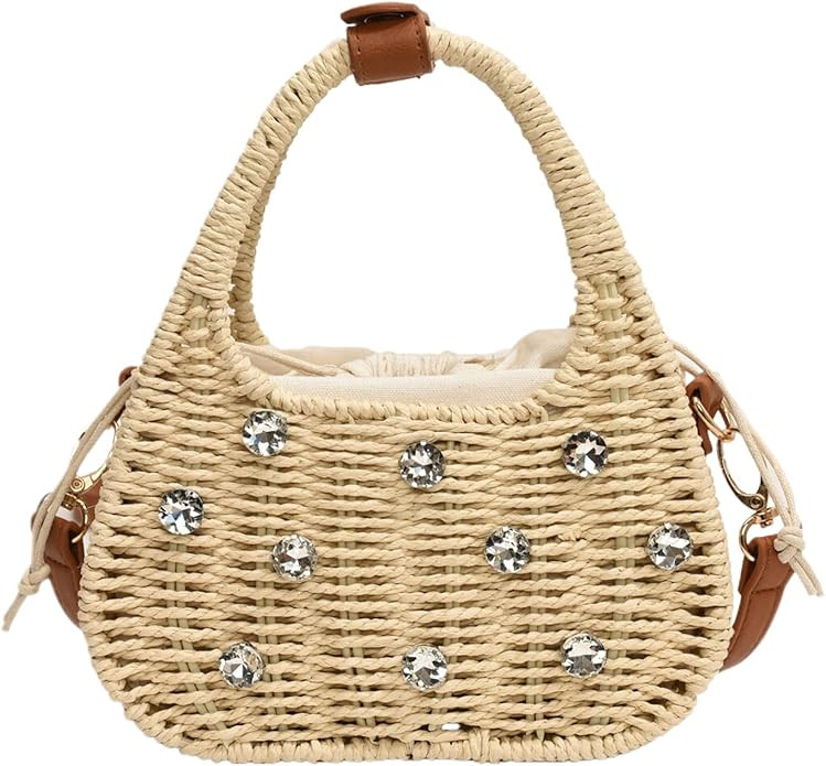 Straw Purses for Women Trendy Summer Woven Tote Bag Straw Basket Crossbody Wicker Purses and Hand... | Amazon (US)