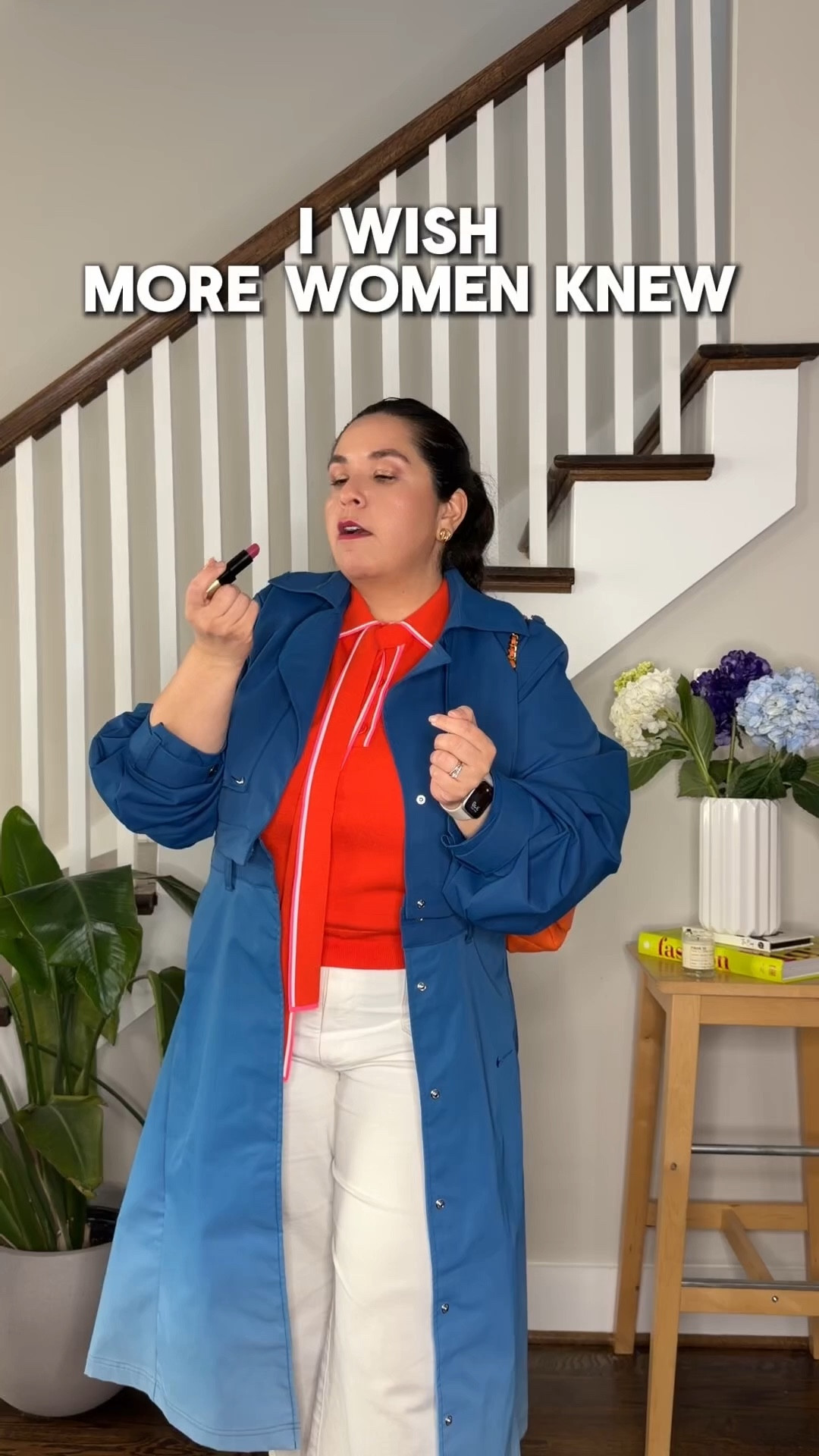 I wish more women knew that if you stop worrying about colors clashing, your outfits instantly get more interesting.
That’s exactly the idea behind this look, pairing a bright orange top with a blue trench. It’s a bold combination, but the contrast is what makes the outfit feel intentional instead of basic.
The white jeans help ground the whole look and keep it feeling fresh and easy for spring.
Wearing my orange top and white petite jeans from @Anthropologie  both are pieces I reach for often when I want an outfit to feel colorful but still effortless.

#LTKPetite #LTKSeasonal #LTKootd