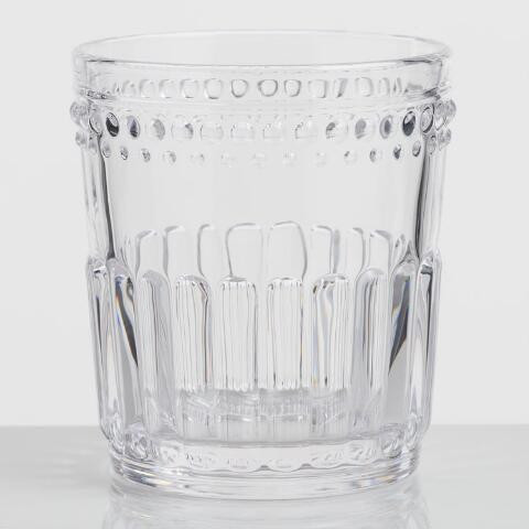 Clear Pressed Double Old Fashioned Glass Set of 4 | World Market