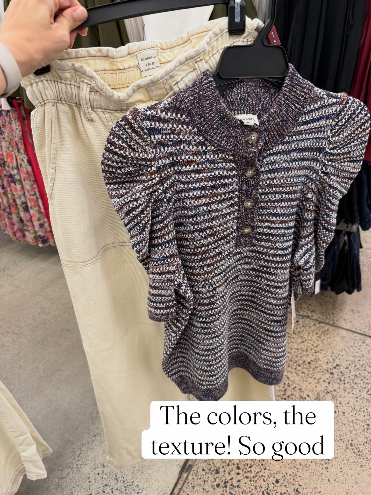 Walmart fall outfit idea with this short sleeve sweater top and wide leg off white trouser jeans. Finish with a low profile sneaker or flats. #walmartfashion

#LTKOver40