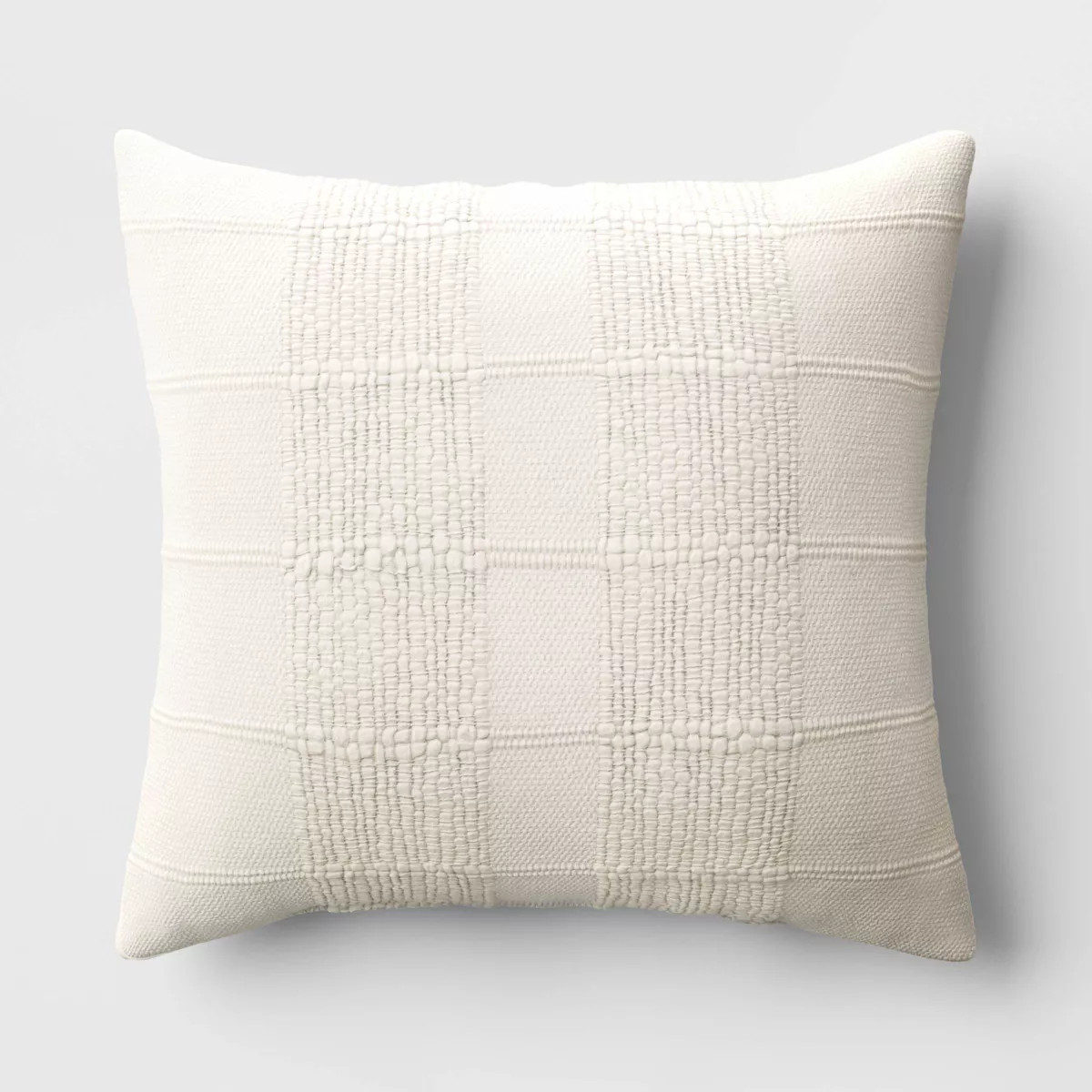 Textural Solid Square Throw Pillow Off-White - Threshold™: Decorative Accent for Modern Home De... | Target