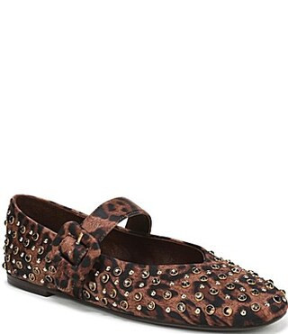 Circus NY by Sam Edelman Blaire Leopard Print Jewel Studs Mary Jane Flats - 9 | Dillard's