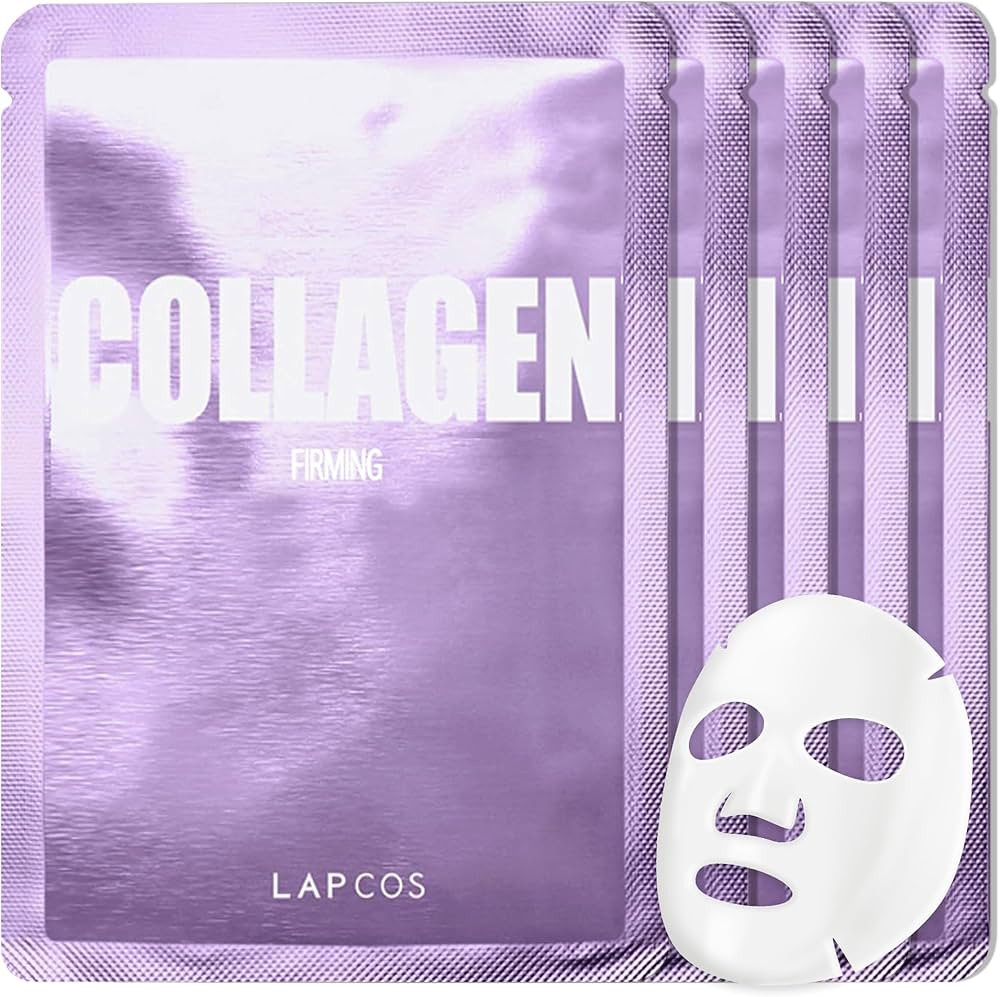 LAPCOS Collagen Sheet Mask, Firming Daily Face Mask with Collagen Peptides for Anti-Aging, Helps ... | Amazon (US)