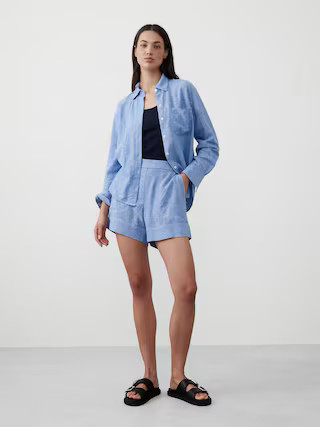 Linen-Blend Pull-On Short | Banana Republic Factory