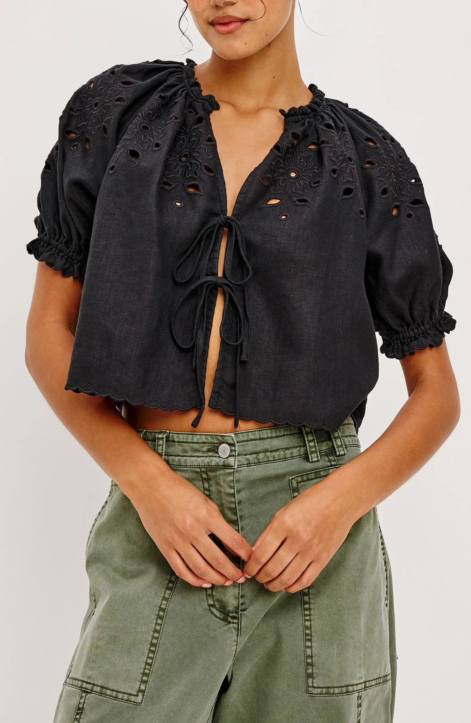 Lizbeth Eyelet Linen Top | Nordstrom
