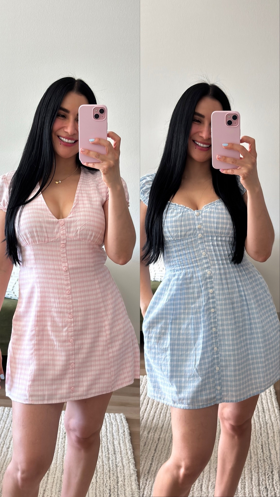 Pink gingham dress • Blue gingham dress • Gingham mini dress • Summer dress • Feminine style • Romantic dresses • Cottagecore aesthetic • Soft girl outfit • Picnic outfit • Matching dresses • Vacation style • 🌸🩵💗✨

#LTKootd #LTKSeasonal #LTKPetite