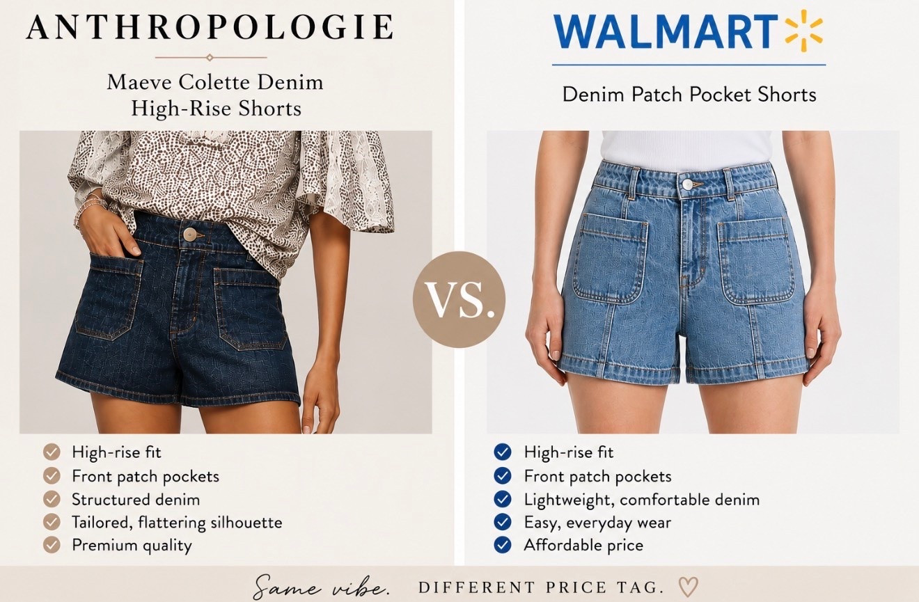 I found the Walmart version of Anthropologie’s viral Colette shorts… and the resemblance is kind of wild. 👀

Same high-rise silhouette.
Same front patch pockets.
Same elevated denim look.

One is a splurge, one is a save… and honestly, I’d wear both. 🤎

Which pair are you choosing?

✨ Shop both in my LTK.

#LTKStyle #WalmartFashion #AnthroInspired #LookForLess #AffordableFashion #SummerStyle #DenimShorts #LTKFinds #WalmartFinds #StyleForLess