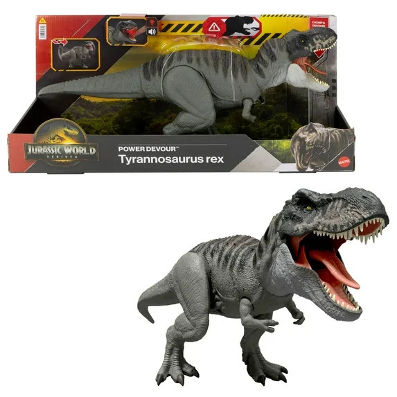 Jurassic World Rebirth Power Devour Tyrannosaurus Rex Dinosaur Figure, Constant Chomp Lights & So... | Walmart (US)