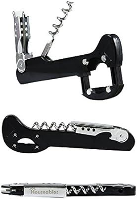 Houseables Boomerang Wine Opener, Corkscrew, 5 1/4”, Black, Cork Screw, No Blade, Foil Cutter, ... | Amazon (US)