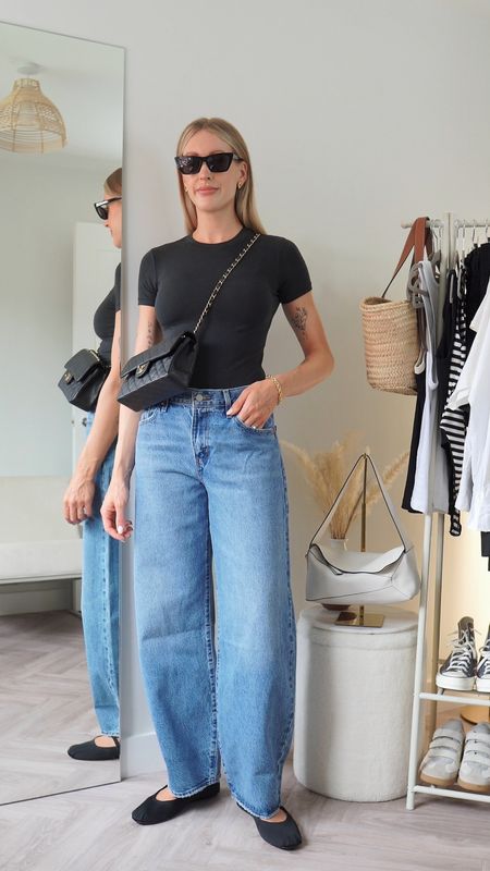 Wide leg jeans - low rise baggy Levi’s jeans and skims t-shirt - casual style - summer capsule wardrobe 

#LTKunder100 #LTKFind #LTKeurope