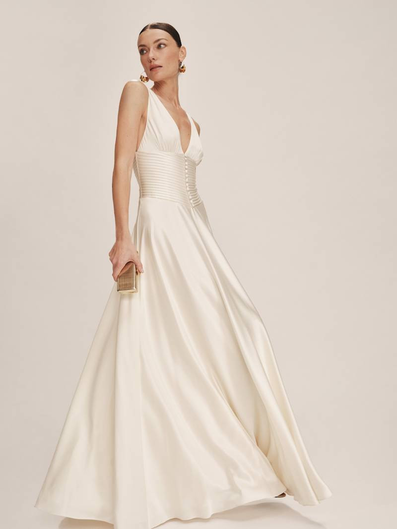 Arianwen Satin Dress | Reformation (Global)