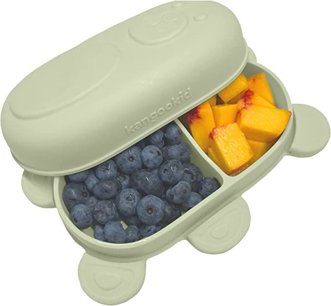 Kangookid Bear Silicone Suction Plate for Baby,Kid & Toddler Fold-N-Go Baby Bowl with Lid - Divid... | Amazon (US)