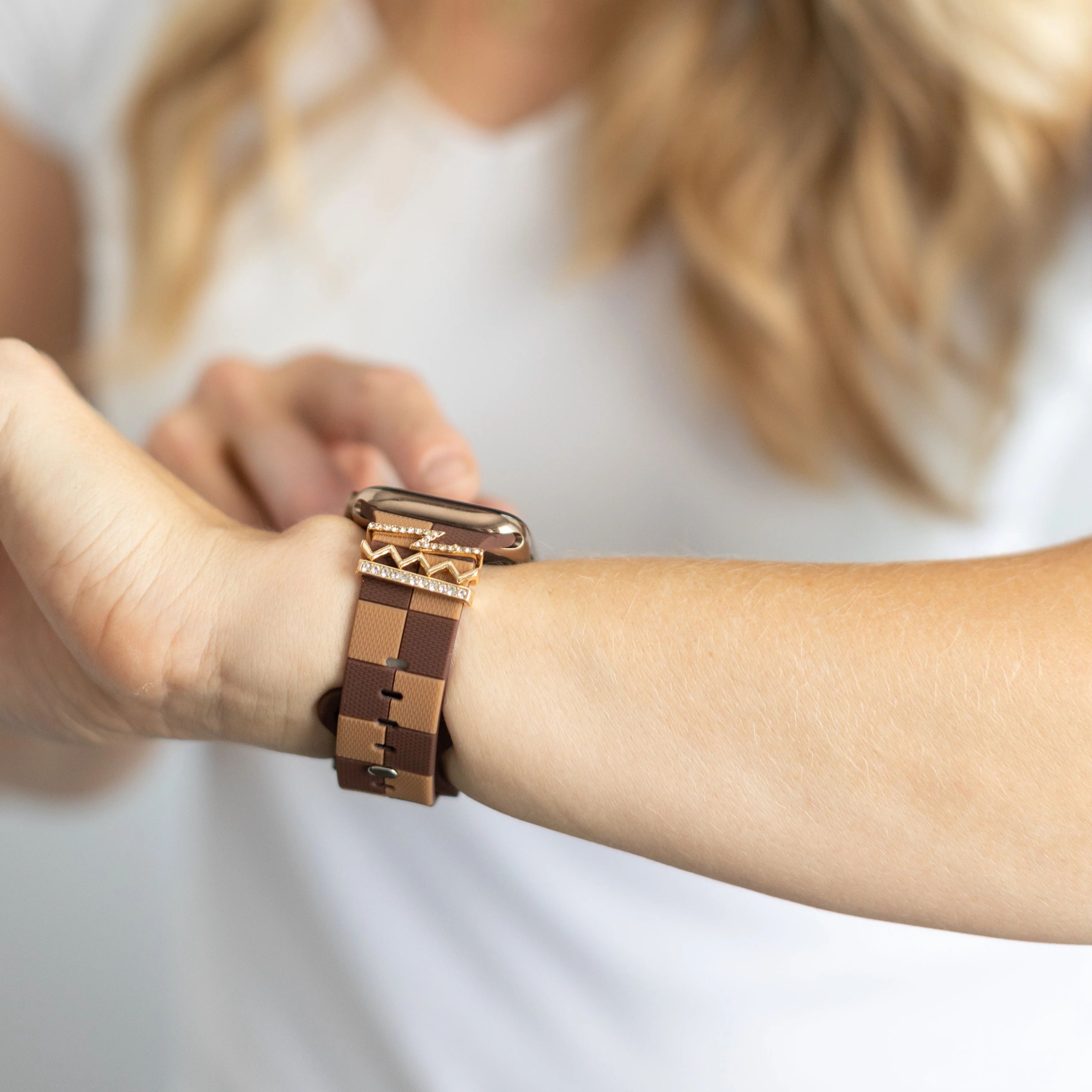 Downtown Brown Damier Apple Watch Band | StrawberryAvocados