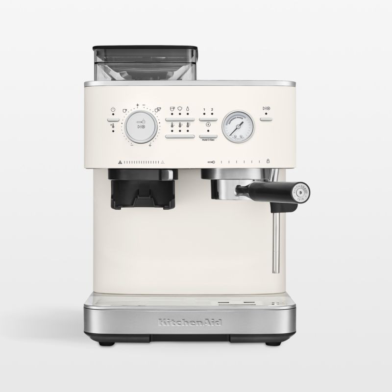 KitchenAid Semi-Automatic Espresso Machine in Porcelain White + Reviews | Crate & Barrel | Crate & Barrel