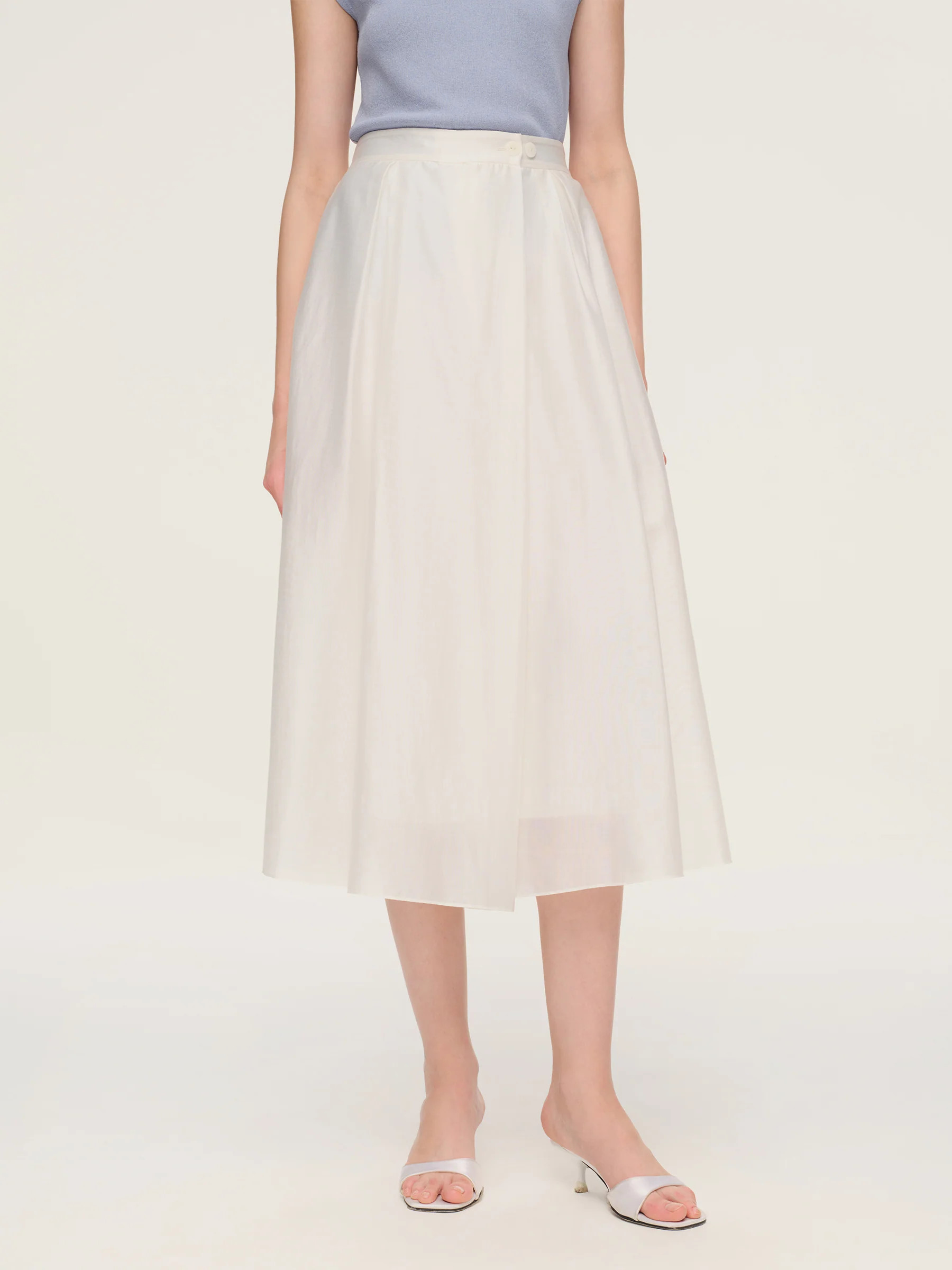 Pre-Order Tencel Blend Adjustable Waist Women A-Line Culottes | GOELIA