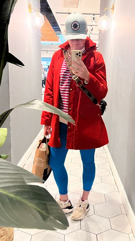 Rainy day shopping coffee break. Best ostensible raincoat. Perfect for travel and love the pop of red   

#LTKTravel #LTKOver40 #LTKSeasonal