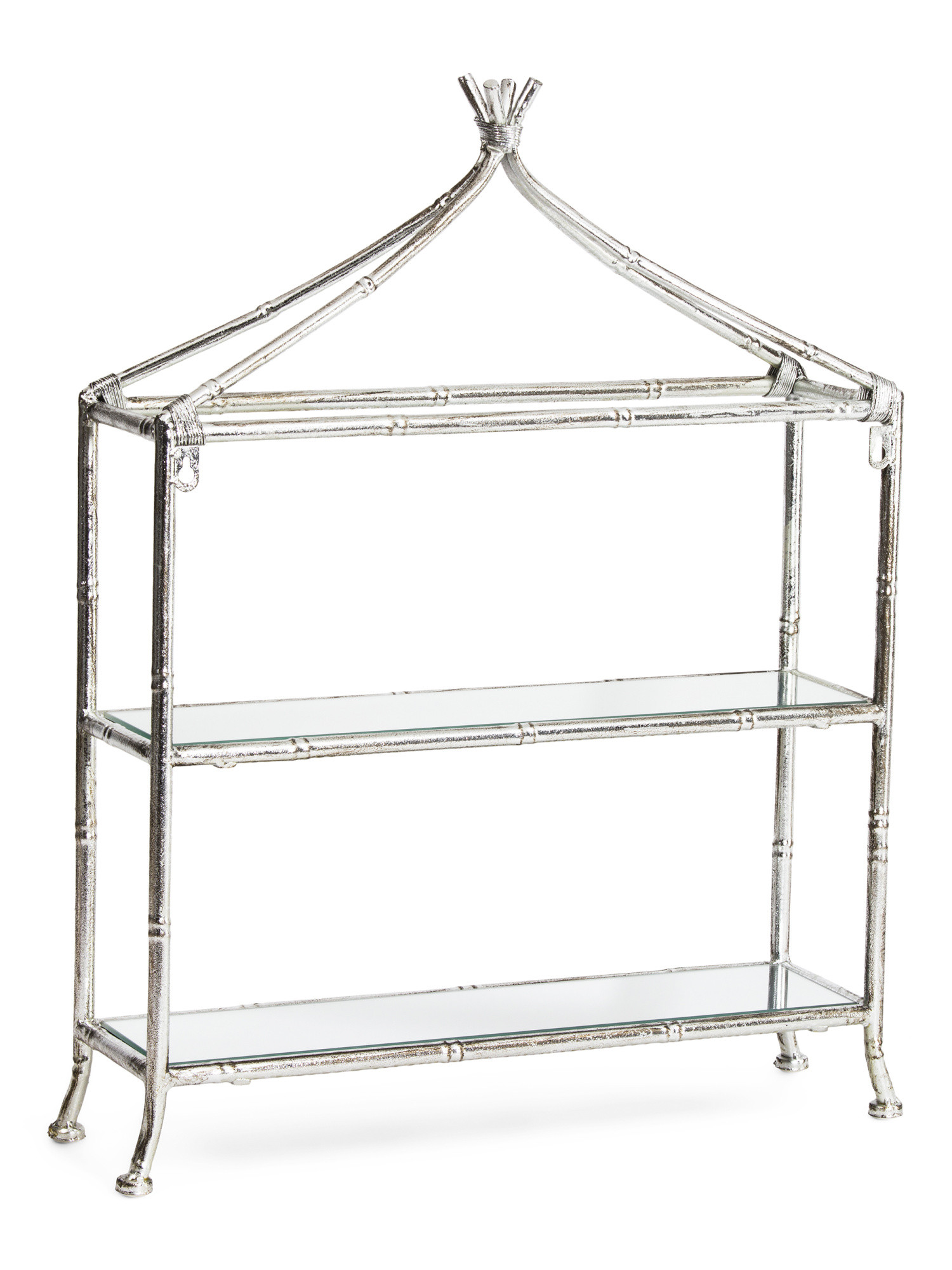 19.75x5.5x26.5 Daphne Two Tier Iron And Glass Curio Shelf | TJ Maxx