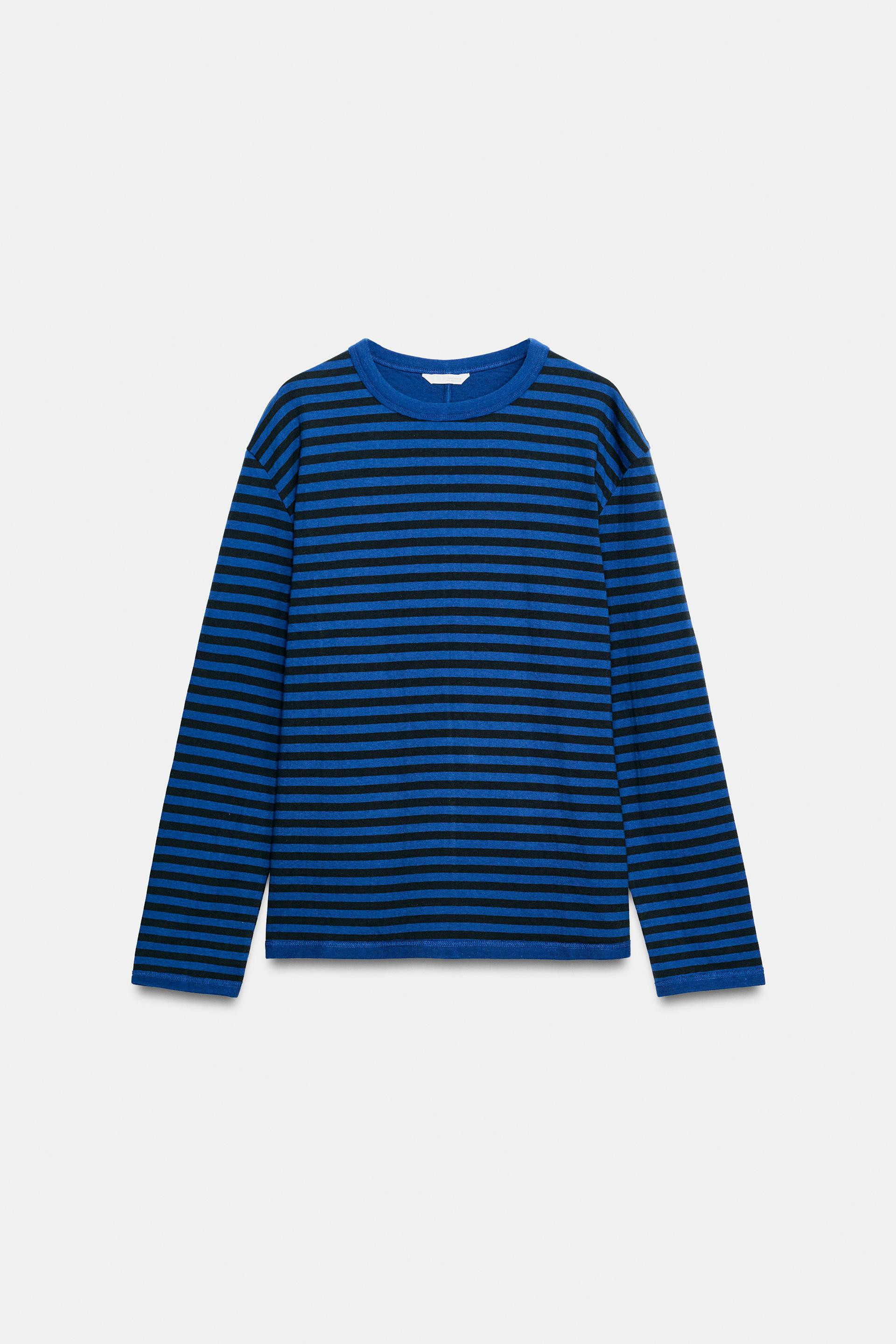 Zara - Striped T-Shirt - Red / Navy - S - Woman | Zara US
