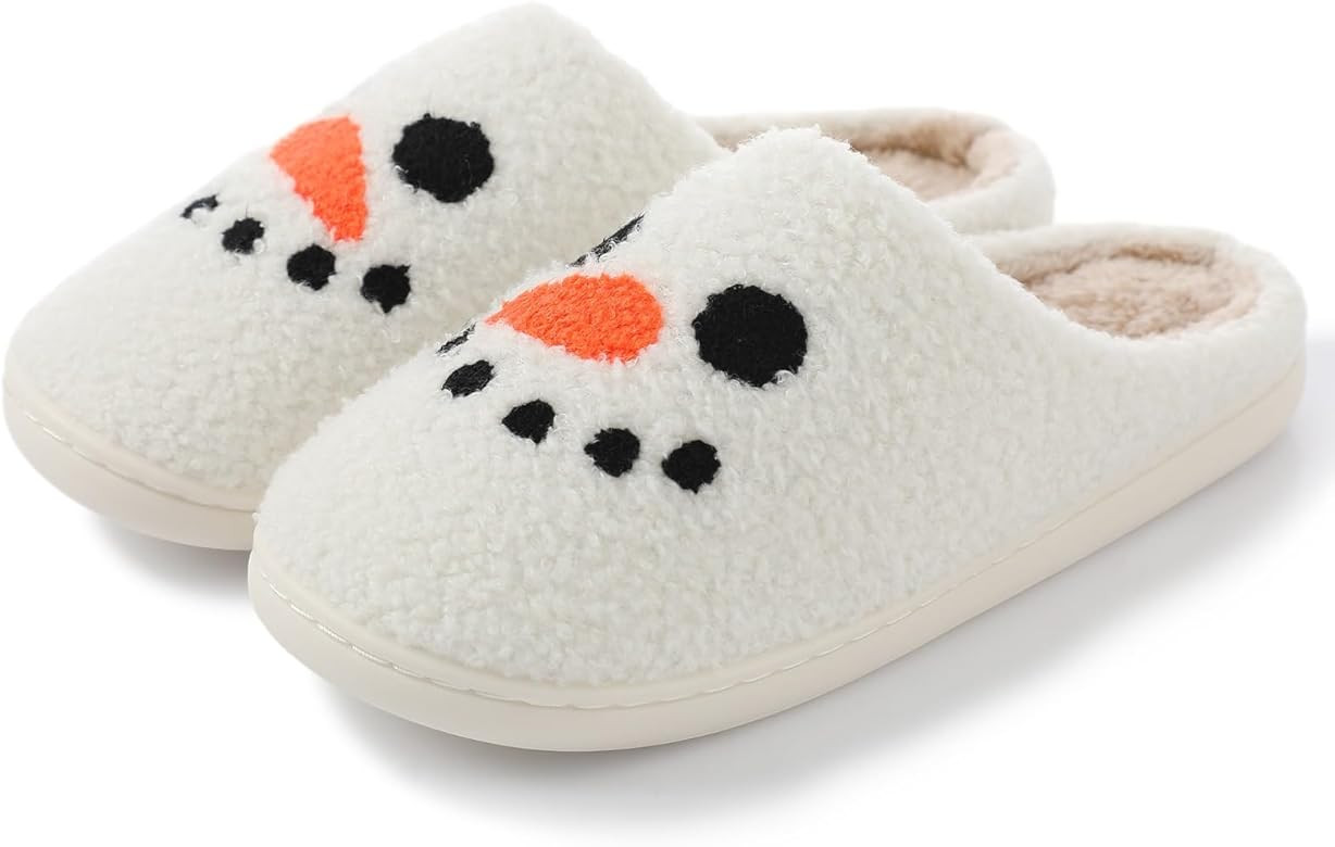 Adisputent Fluffy Slippers For Women Men Warm Cozy Plush Fuzzy Cushion Slippers Slip-on House Slippe | Amazon (US)