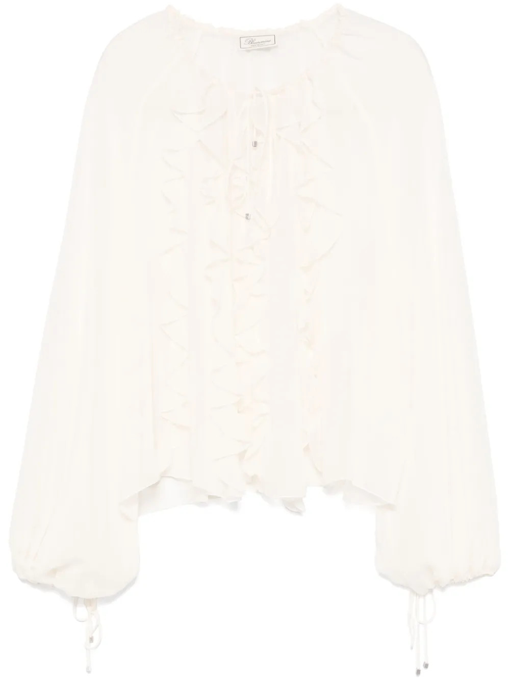 Blumarine Georgette Ruffled Blouse | White | FARFETCH ES | Farfetch Global