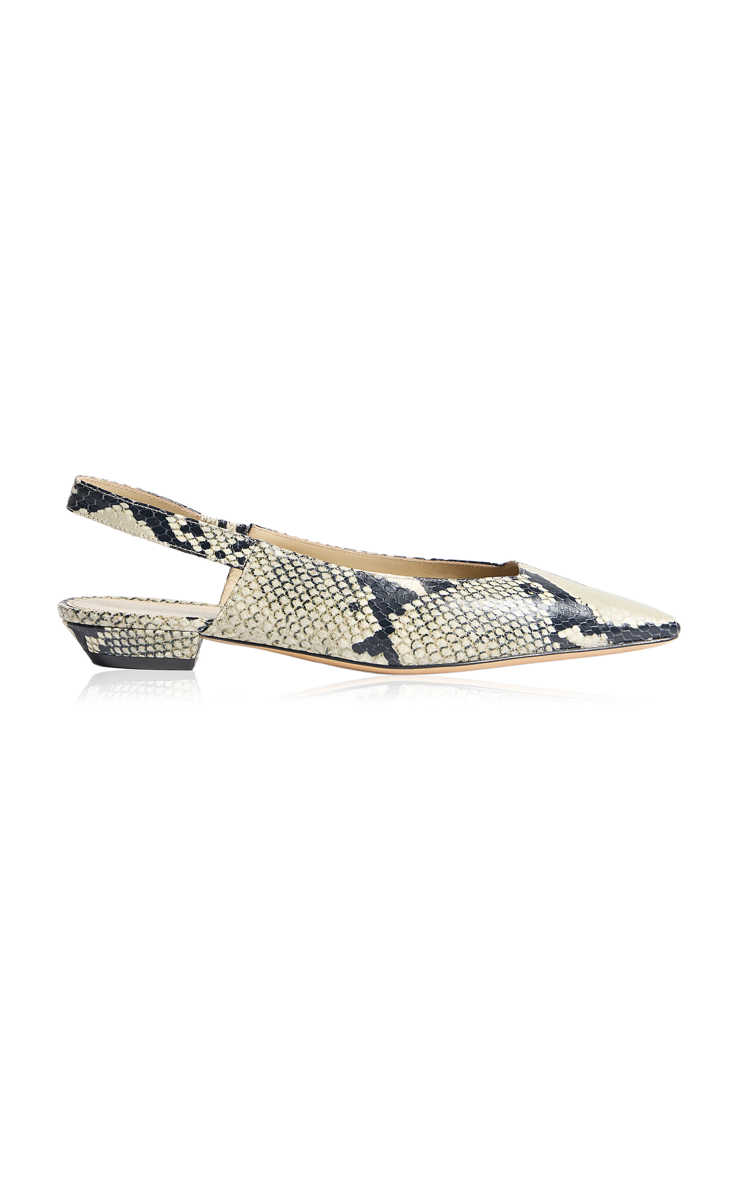 Colin Python-Effect Leather Slingback Flats | Moda Operandi (Global)