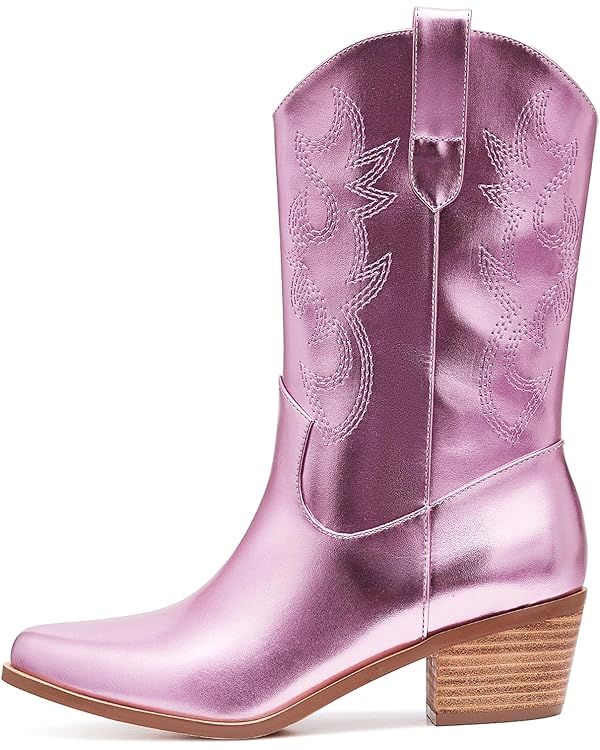 Erocalli Cowgirl Ankle Boot Cowboy boot for women Western Stitched boot Ankle Boots Pointed Toe S... | Amazon (US)