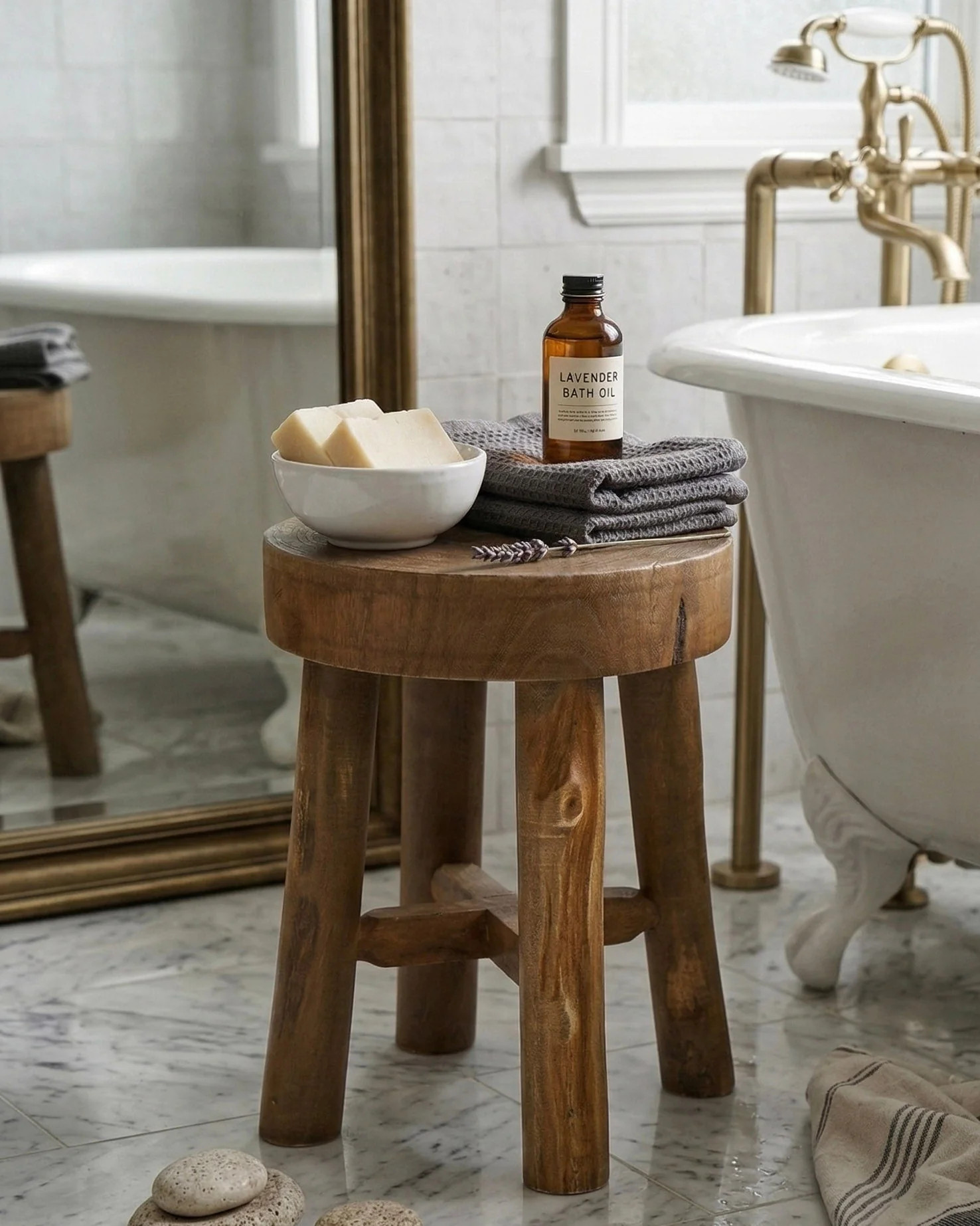 Wesley Wood Stool | MJHome