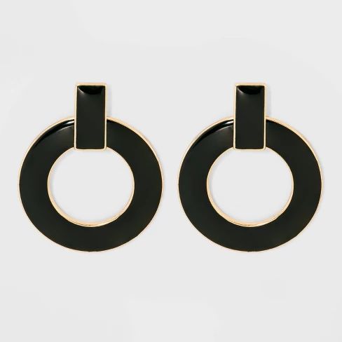 SUGARFIX by BaubleBar Doorknocker Enamel Hoop Earrings | Target