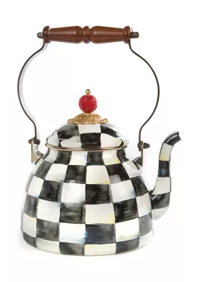MacKenzie-Childs Courtly Check Enamel 2 Quart Tea Kettle | Belk