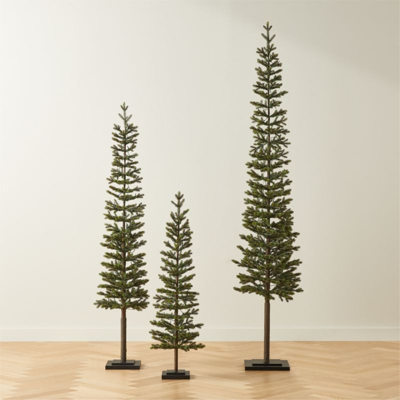 Faux Pencil Pine Christmas Trees Set of 3 | CB2 | CB2