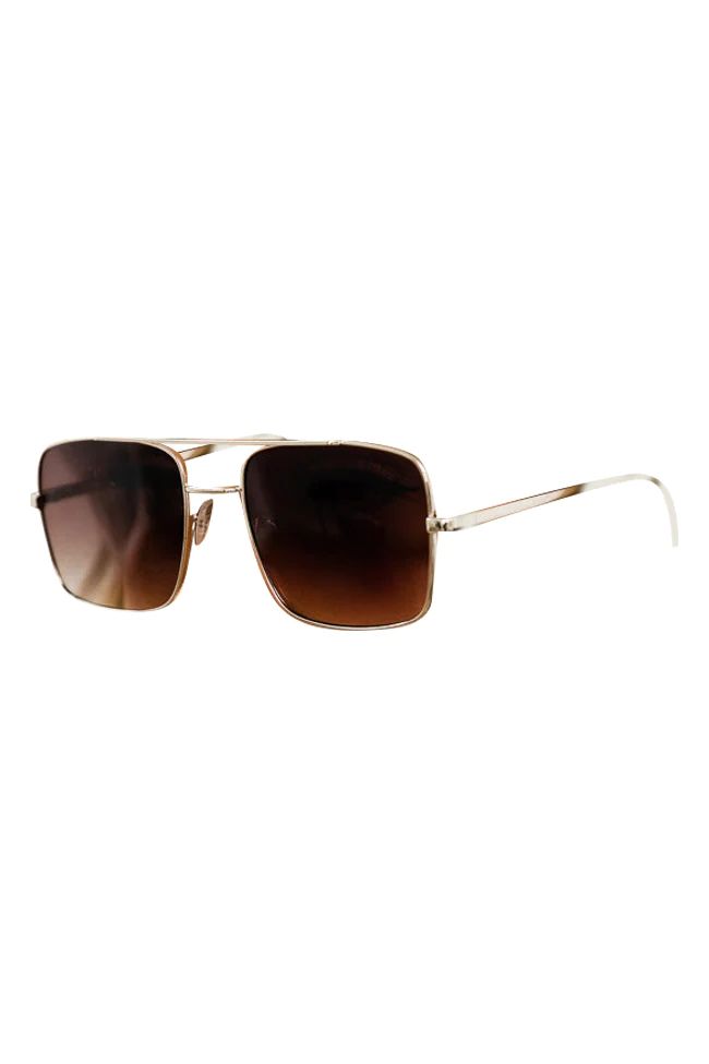 In The Mood Square Aviator Sunglasses | Pink Lily