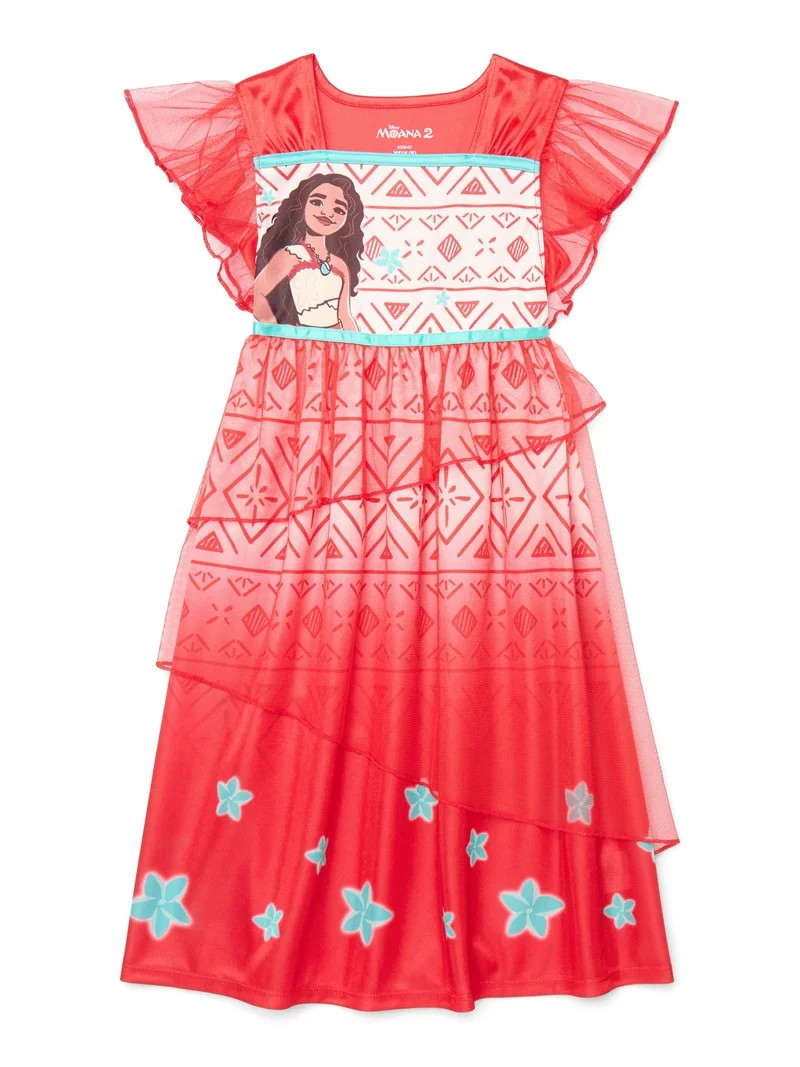 Moana Girls Fantasy Dress Gown, Sizes 4-12 | Walmart (US)