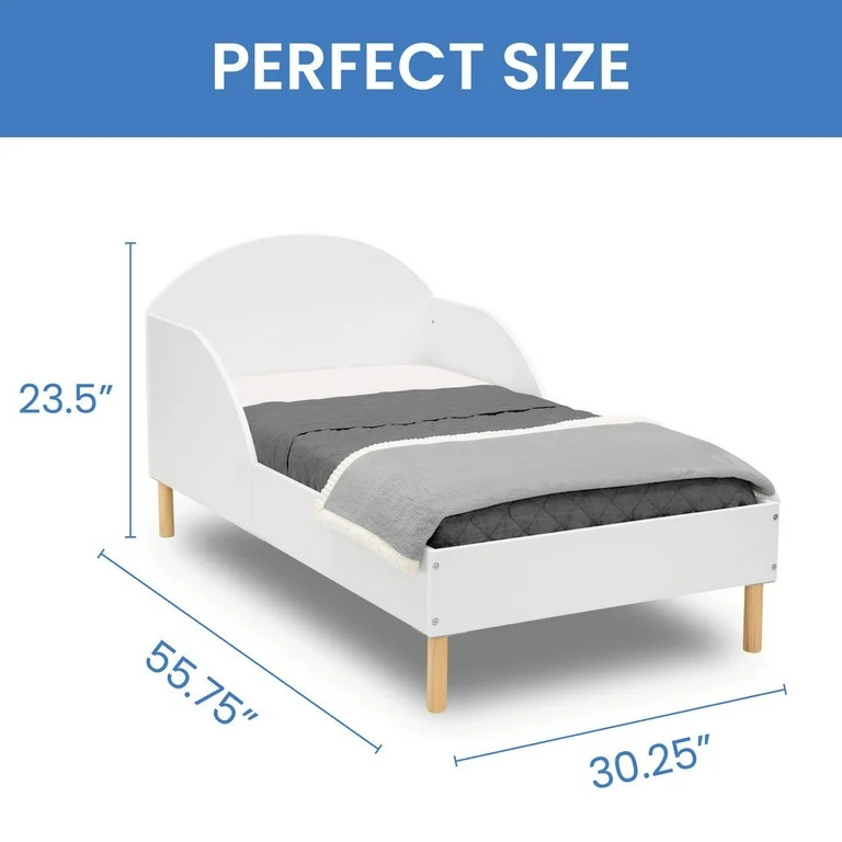 Delta Children Reese Wood Toddler Bed - Greenguard Gold Certified, Bianca White | Walmart (US)