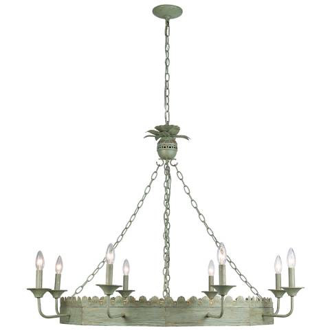 Finley 8-Light Chandelier in Vintage Sage - #4588M | Lamps Plus | Lamps Plus