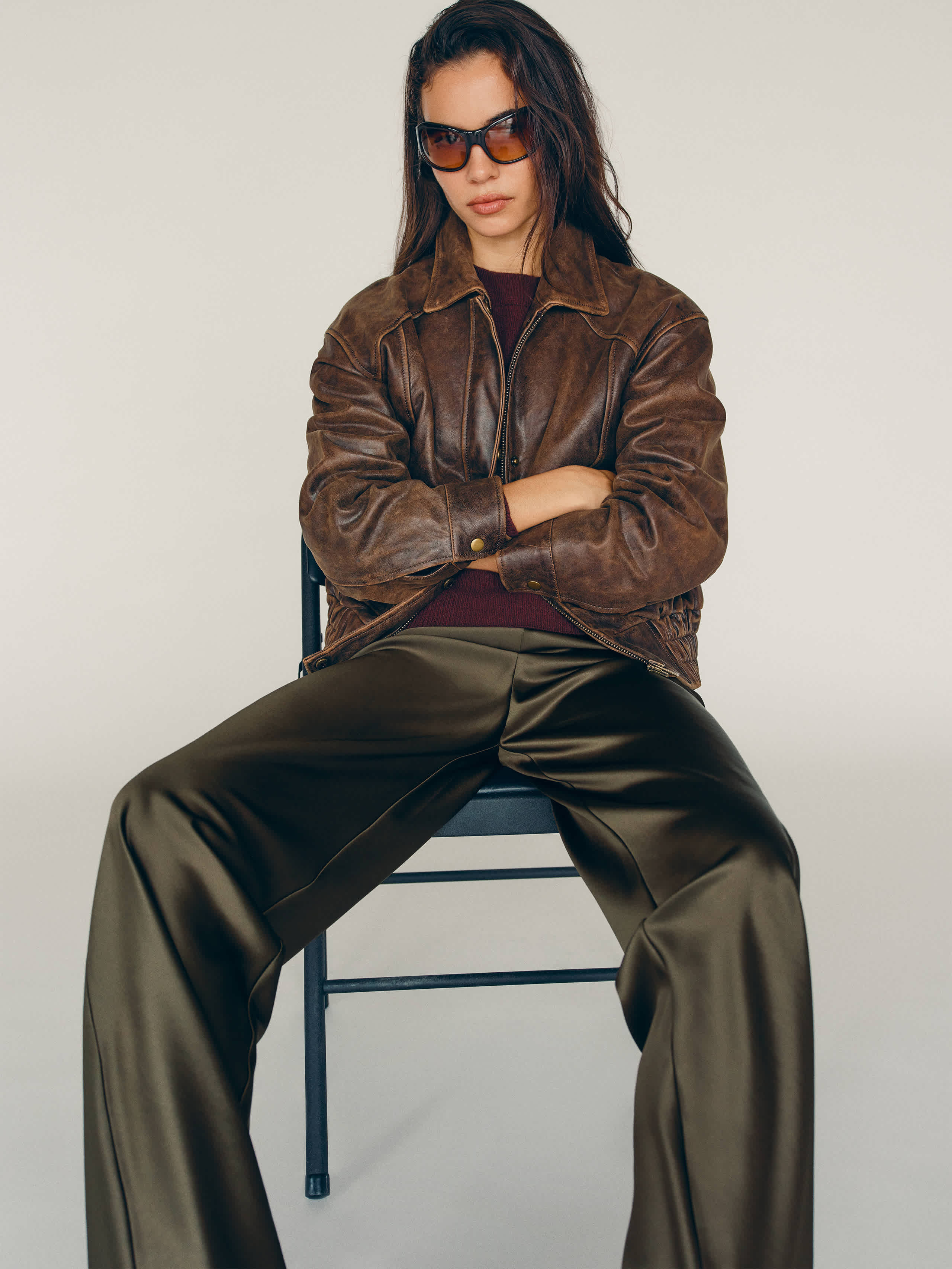 Reformation Gale Satin Mid Rise Bias Pant Green Small | Reformation (Global)