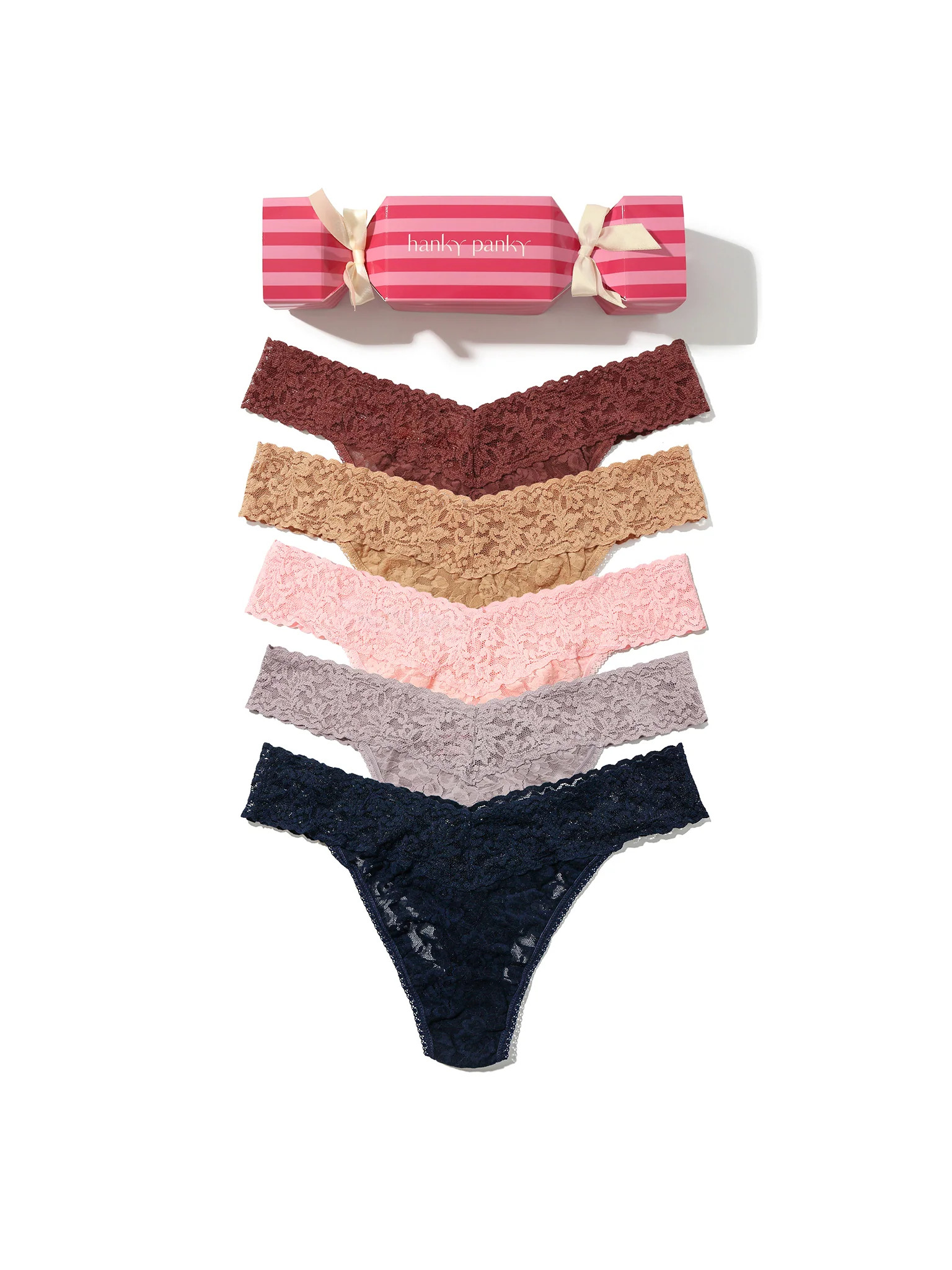 Signature Lace® Original Rise Thong Holiday 5 Pack Cracker | Hanky Panky