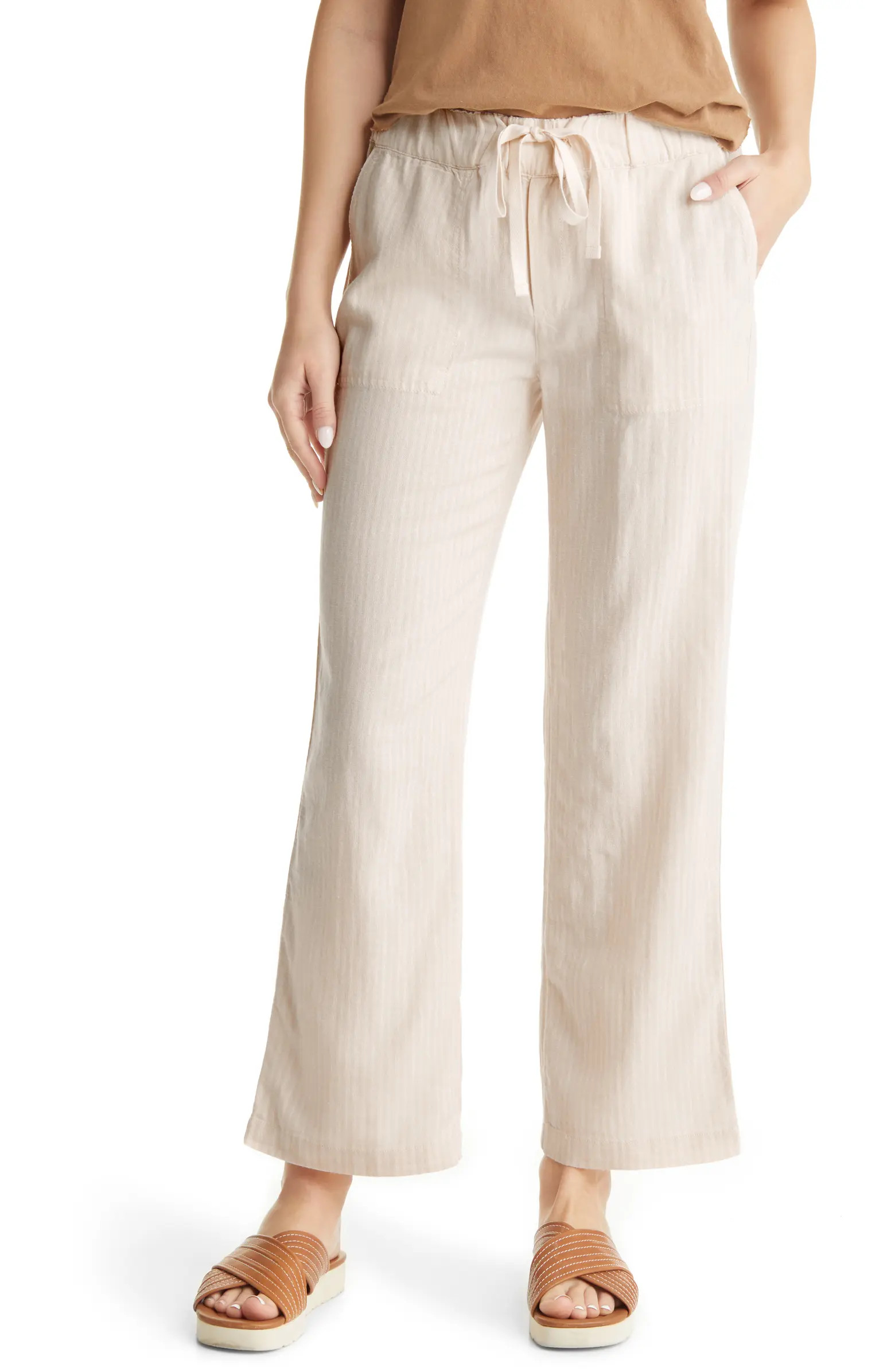 Stripe Linen Blend Pants | Nordstrom
