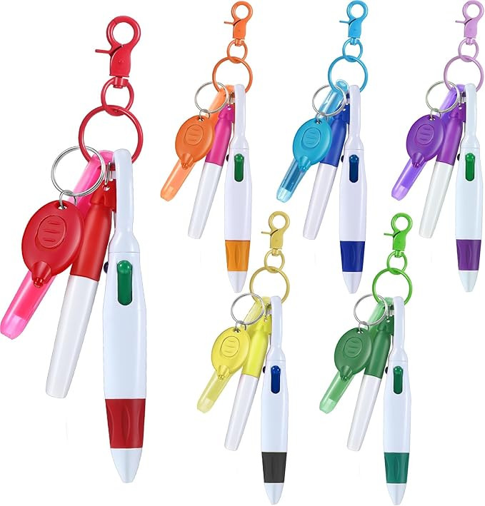 30 Pieces Badge Reel Pen Retractable Shuttle Pens Clip with Mini Highlighter Nurse Pens Neon Mark... | Amazon (US)